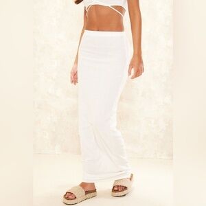 NWT PLT WHITE JERSEY MAXI SKIRT